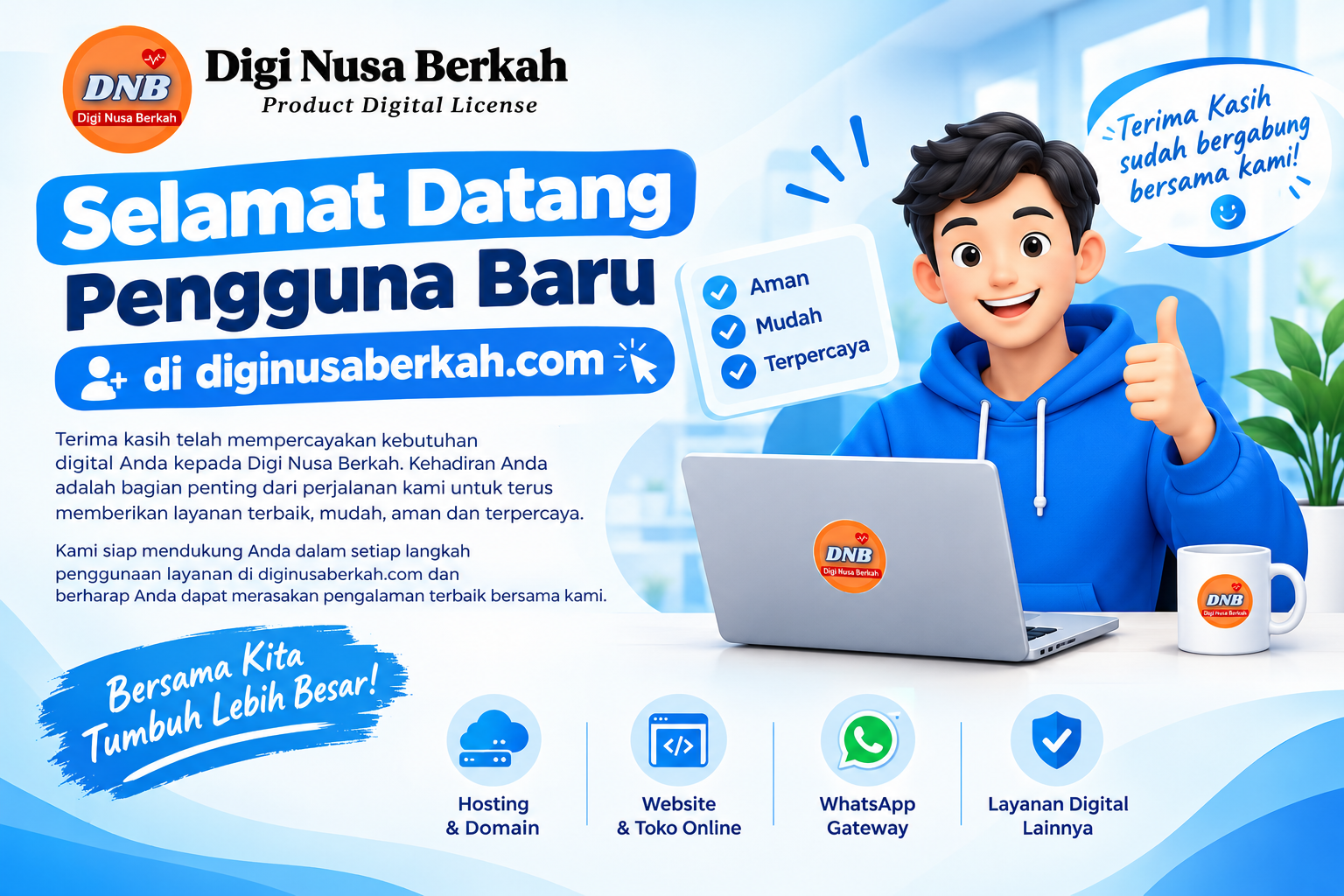 Selamat Datang Pengguna Baru Digi Nusa Berkah