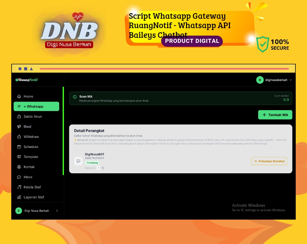 Script RuangNotif Whatsapp Gateway v1.0.0