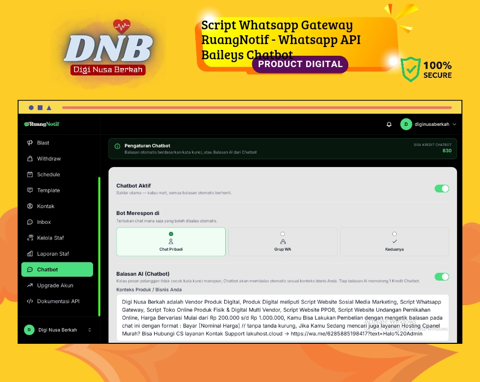 Script RuangNotif Whatsapp Gateway v1.0.0