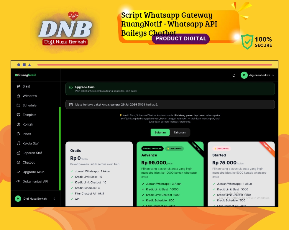 Script RuangNotif Whatsapp Gateway v1.0.0